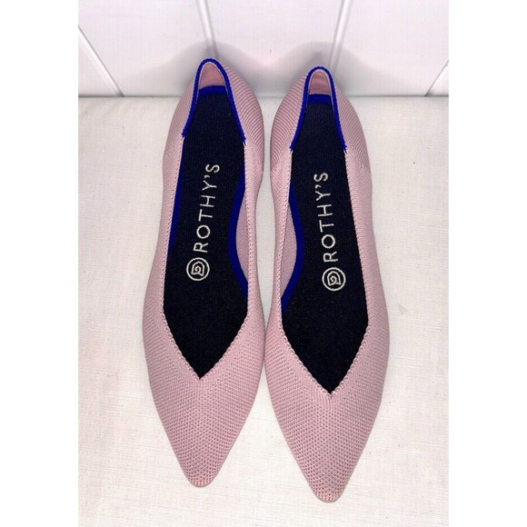 Rothy’s The Point Slip On Light Pink Ballet Flat Shoes Birdseye Ecru Size 7 - Picture 1 of 9